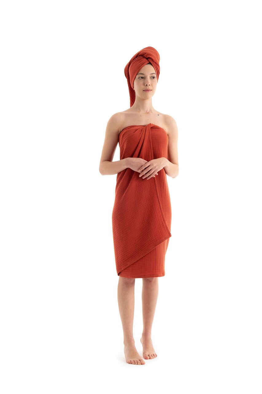 Set prosoape, L'essentiel Maison, Muslin, Caramiziu - imagine 6